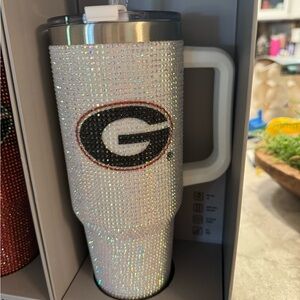 Bling Colossal 46 oz rhinestone tumbler white Georgia Bulldogs gameday cup